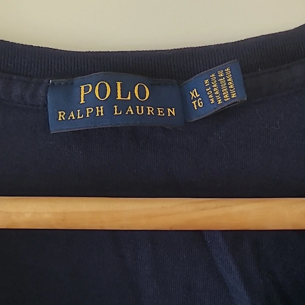 Polo Ralph Lauren Navy Blue V-neck Tshirt - Picture 2 of 3